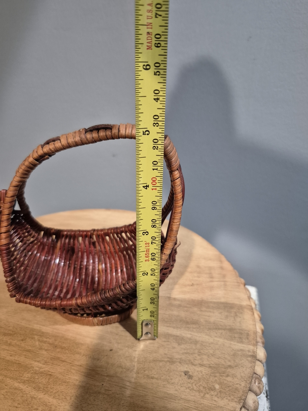 Small Vintage Woven Wicker Bunny Basket – Petite Rattan Easter Rabbit Decor - Picture 10 of 11